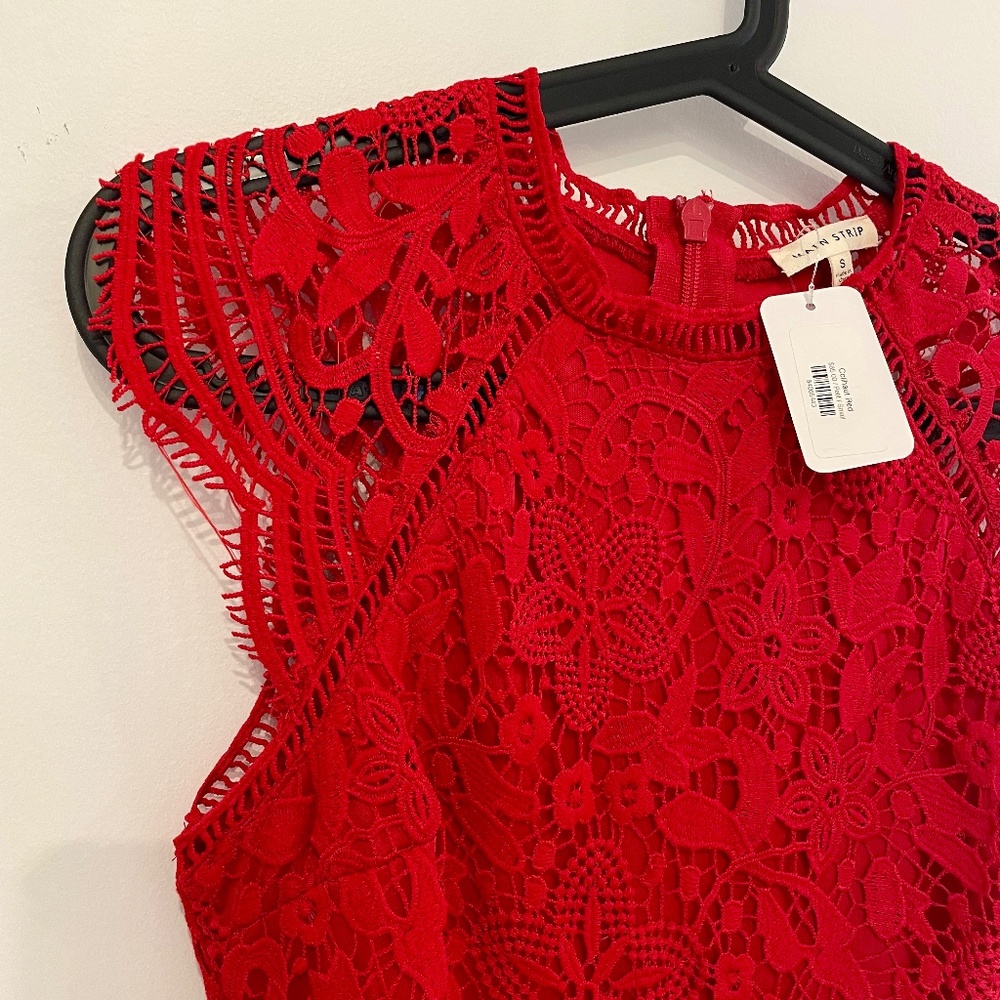 Red lace dress